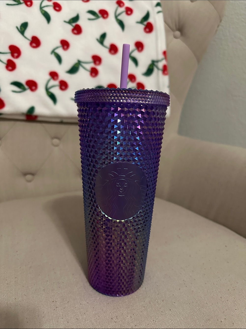 Starbucks Iridescent Purple Studded Tumbler with Lavender Straw